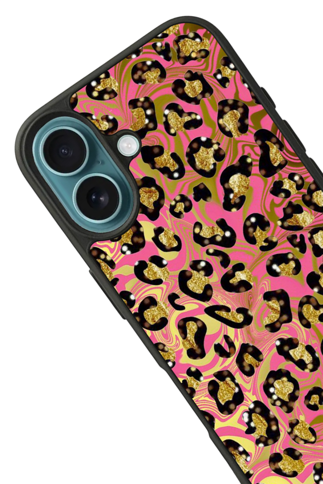 iPhone 16 Plus Uyumlu Hologram Leopar Tasarımlı Glossy Premium Kılıf