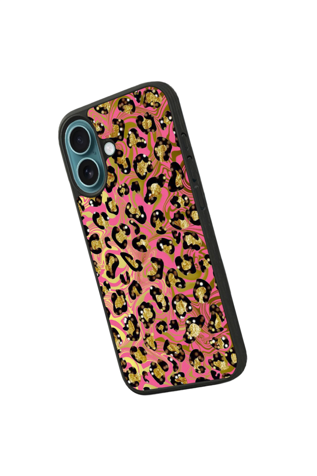 iPhone 16 Plus Uyumlu Hologram Leopar Tasarımlı Glossy Premium Kılıf