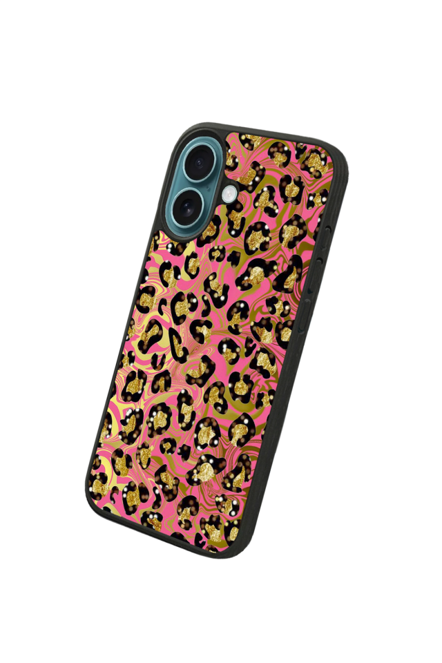 iPhone 16 Plus Uyumlu Hologram Leopar Tasarımlı Glossy Premium Kılıf