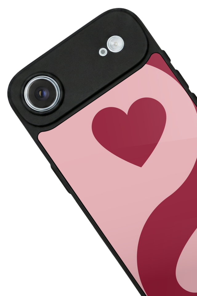 iPhone 17 Air Uyumlu Kalp Love Tasarımlı Glossy Premium Kılıf