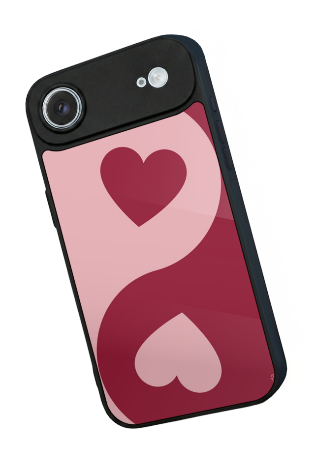 iPhone 17 Air Uyumlu Kalp Love Tasarımlı Glossy Premium Kılıf