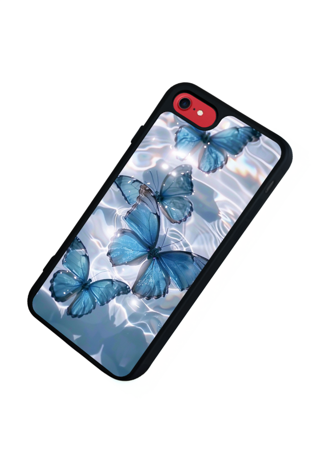 iPhone 8 Uyumlu Kelebek Tasarımlı Glossy Premium Kılıf