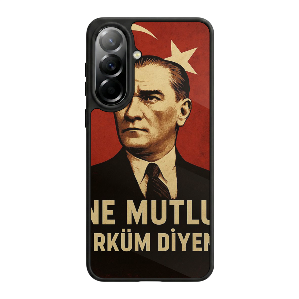 Samsung Galaxy A57 Uyumlu  Mustafa Kemal Ataturk Tasarımlı Glossy Premium Kılıf