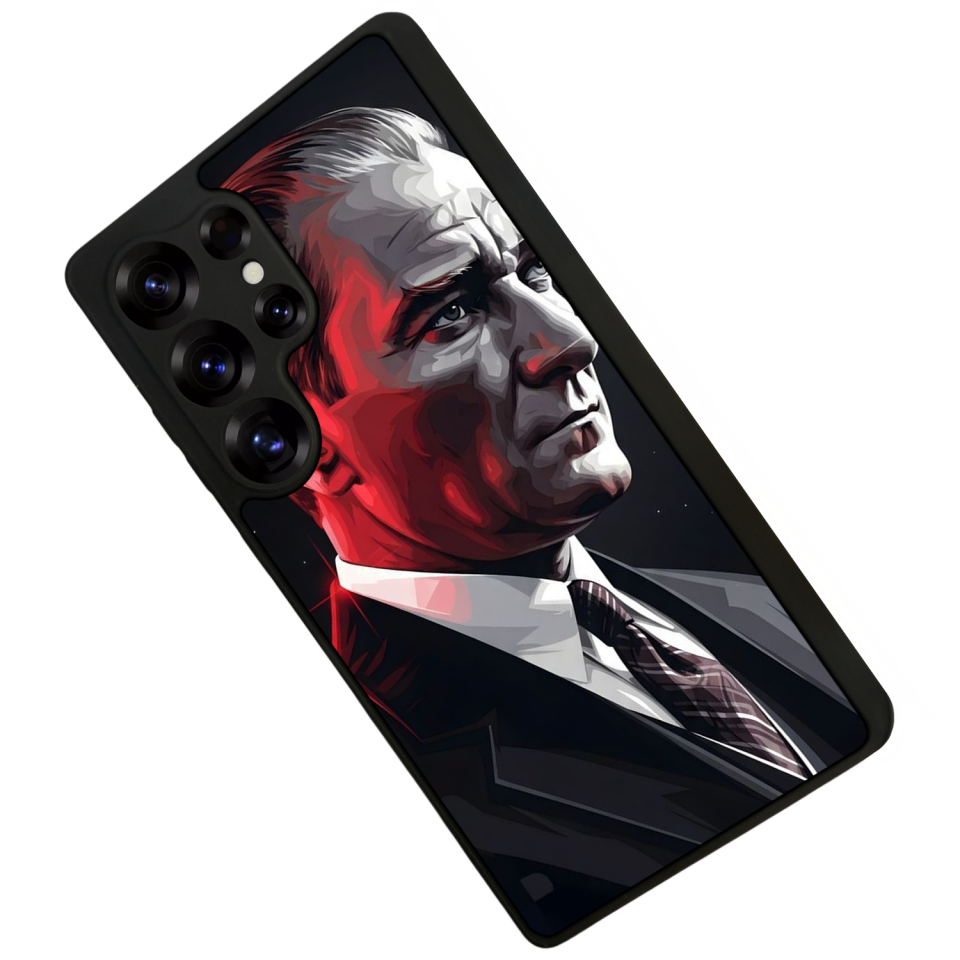 Samsung Galaxy S25 Ultra Uyumlu Mustafa Kemal Ataturk Tasarımlı Glossy Premium Kılıf