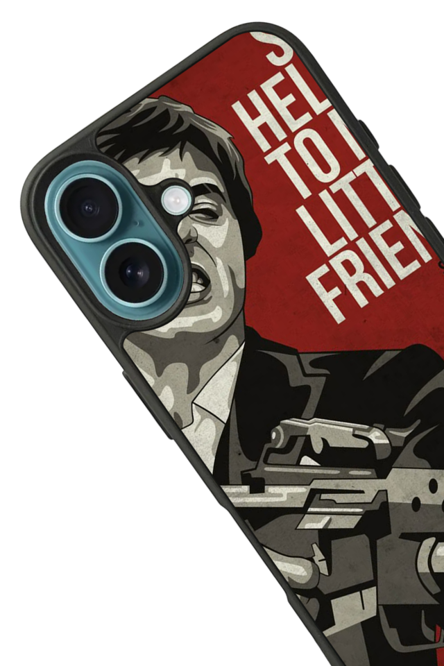 iPhone 16 Plus Uyumlu Scarface Tasarımlı Glossy Premium Kılıf