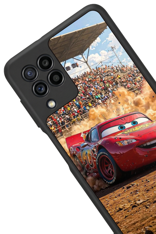 Samsung Galaxy M32 Uyumlu Şimsek McQueen Tasarımlı Glossy Premium Kılıf