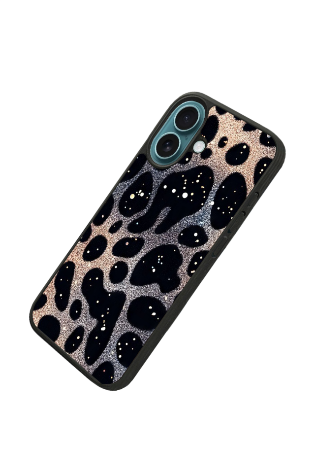 iPhone 16 Plus Uyumlu Hologram Leopar Tasarımlı Glossy Premium Kılıf
