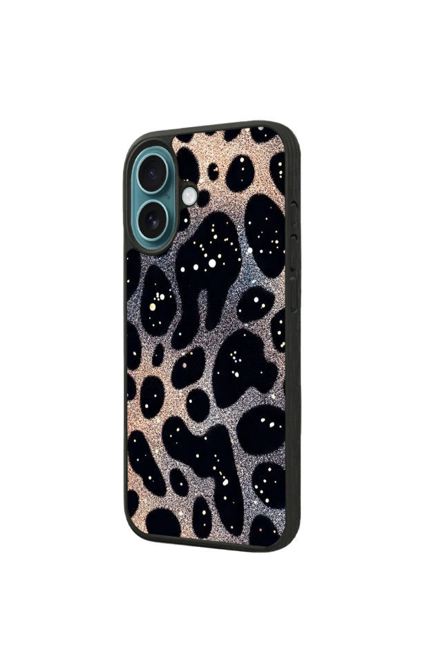 iPhone 16 Plus Uyumlu Hologram Leopar Tasarımlı Glossy Premium Kılıf