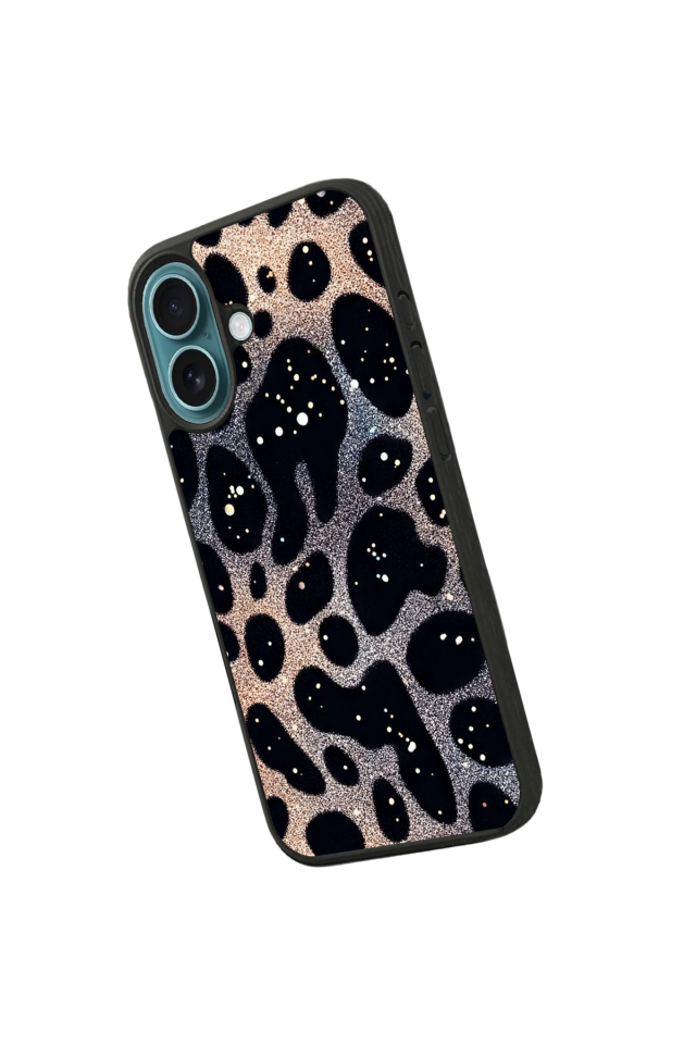 iPhone 16 Plus Uyumlu Hologram Leopar Tasarımlı Glossy Premium Kılıf