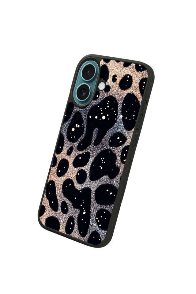 iPhone 16 Plus Uyumlu Hologram Leopar Tasarımlı Glossy Premium Kılıf
