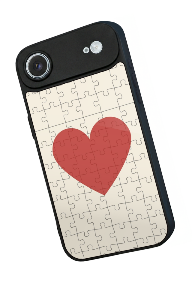 iPhone 17 Air Uyumlu Kalp Love Tasarımlı Glossy Premium Kılıf