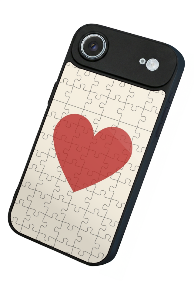 iPhone 17 Air Uyumlu Kalp Love Tasarımlı Glossy Premium Kılıf