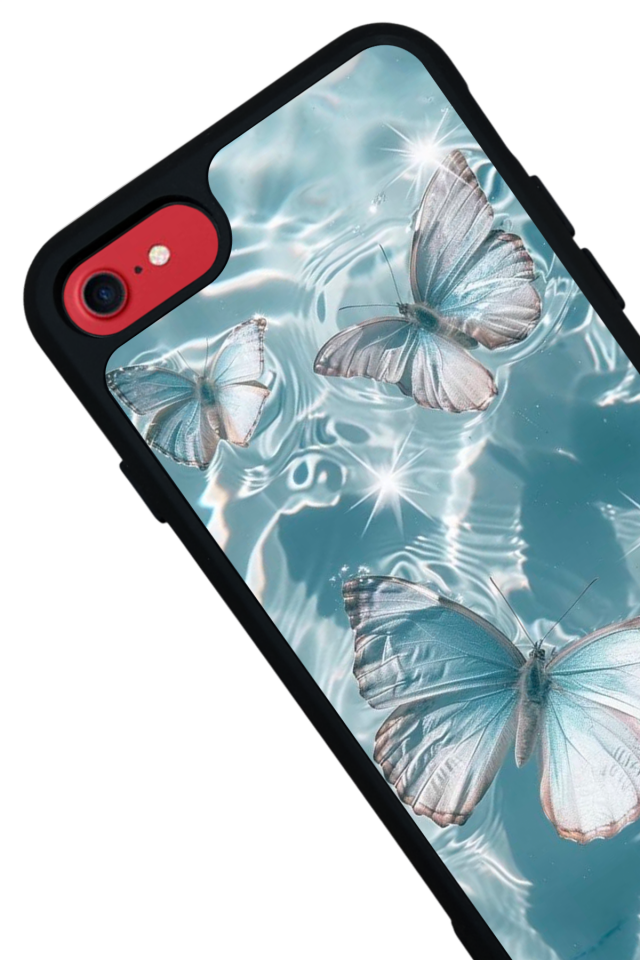 iPhone 8 Uyumlu Kelebek Tasarımlı Glossy Premium Kılıf
