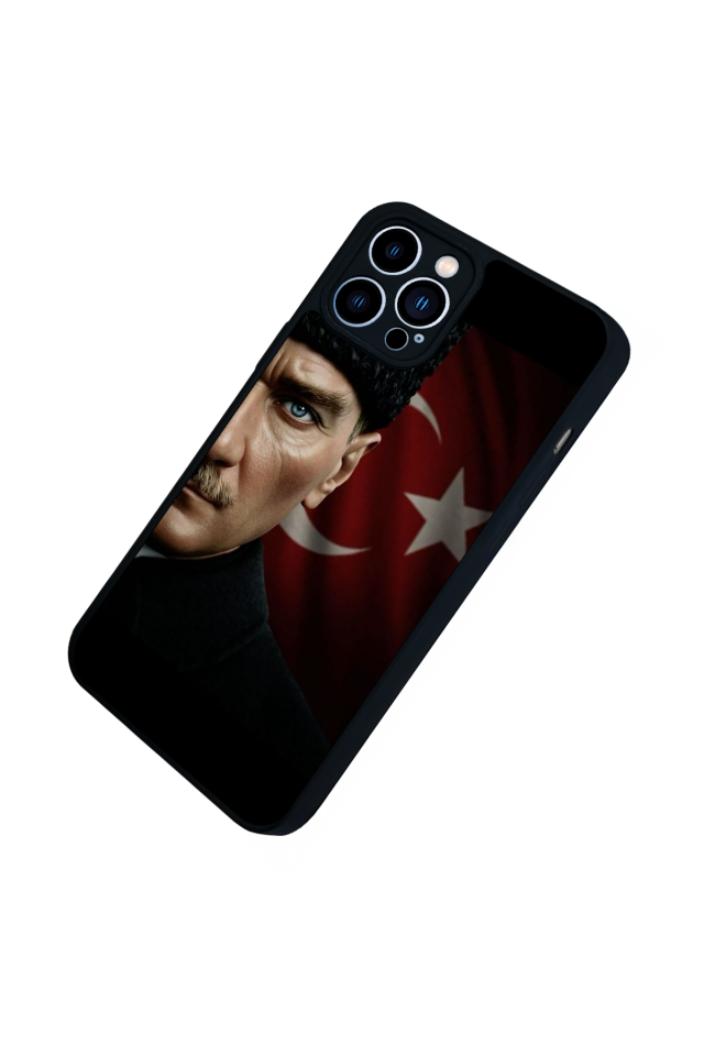 iPhone 12 Pro Max Uyumlu Mustafa Kemal Ataturk Tasarımlı Glossy Premium Kılıf