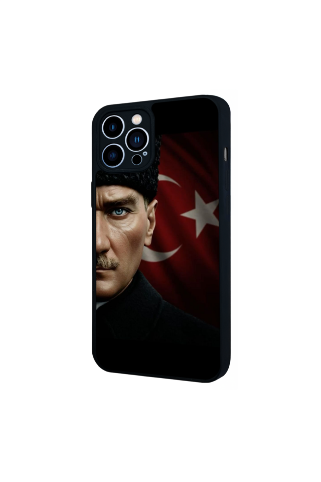 iPhone 12 Pro Max Uyumlu Mustafa Kemal Ataturk Tasarımlı Glossy Premium Kılıf