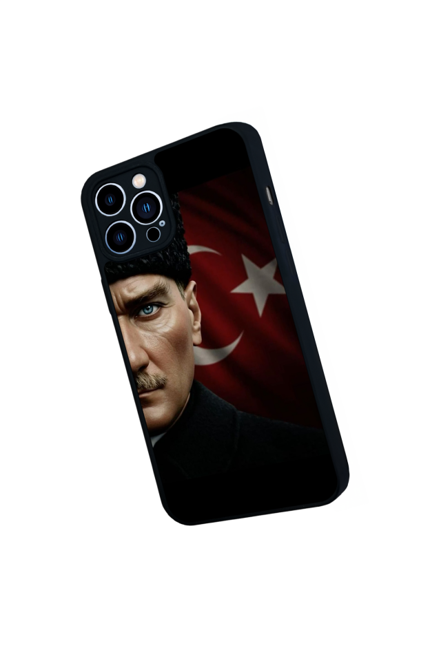 iPhone 12 Pro Max Uyumlu Mustafa Kemal Ataturk Tasarımlı Glossy Premium Kılıf