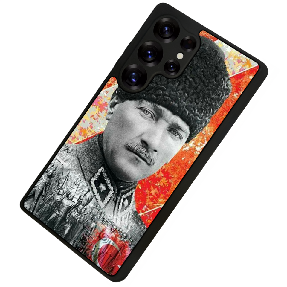 Samsung Galaxy S25 Ultra Uyumlu Mustafa Kemal Ataturk Tasarımlı Glossy Premium Kılıf