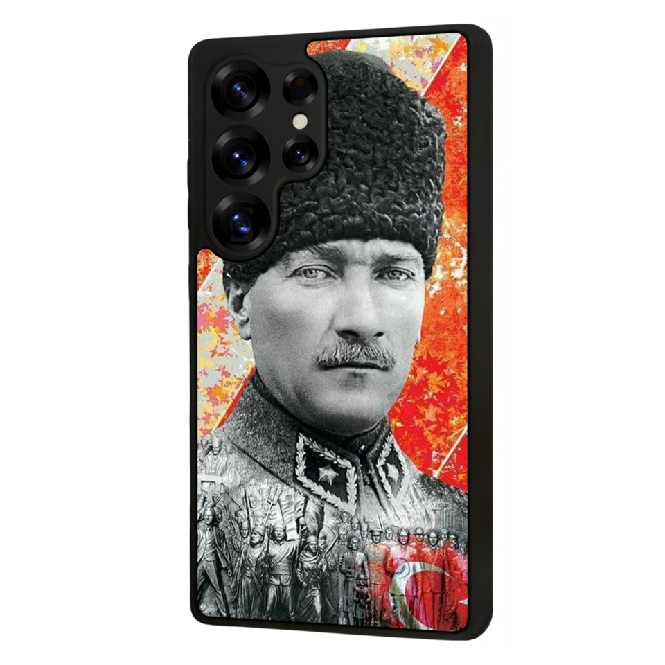 Samsung Galaxy S25 Ultra Uyumlu Mustafa Kemal Ataturk Tasarımlı Glossy Premium Kılıf