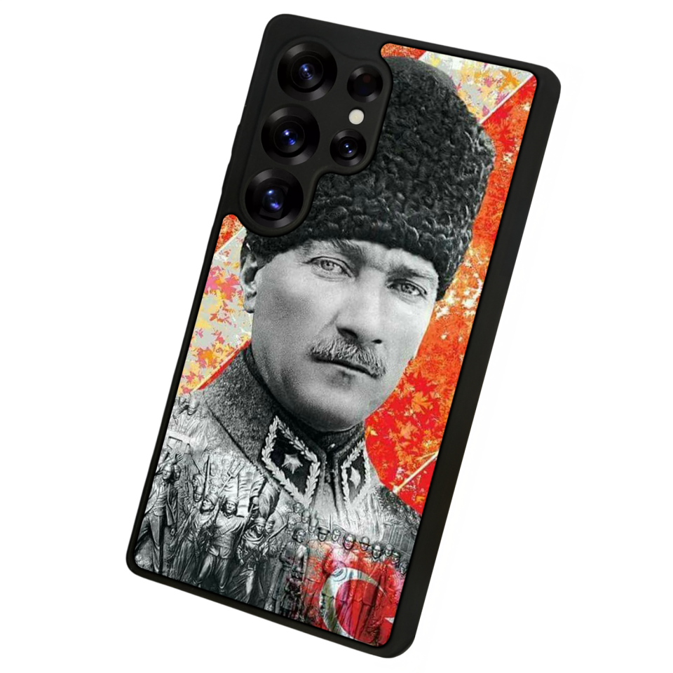 Samsung Galaxy S25 Ultra Uyumlu Mustafa Kemal Ataturk Tasarımlı Glossy Premium Kılıf