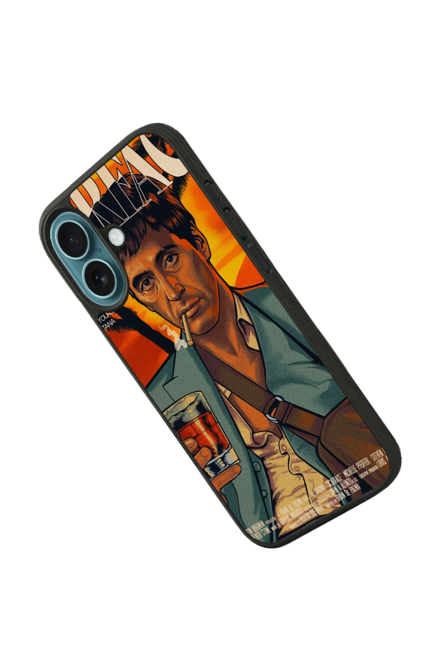 iPhone 16 Plus Uyumlu Scarface Tasarımlı Glossy Premium Kılıf