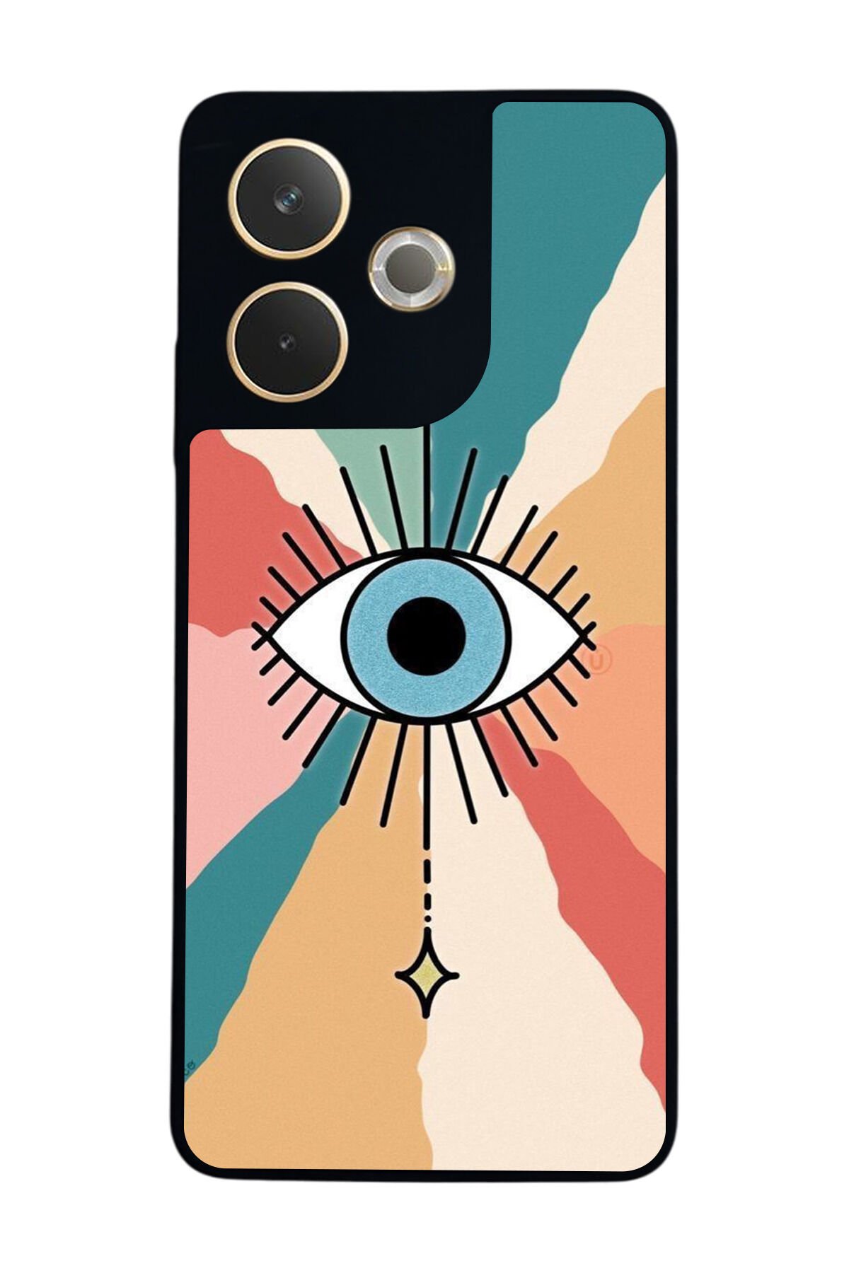 Oppo A5 Pro Uyumlu Göz Tasarımlı Glossy Premium Kılıf