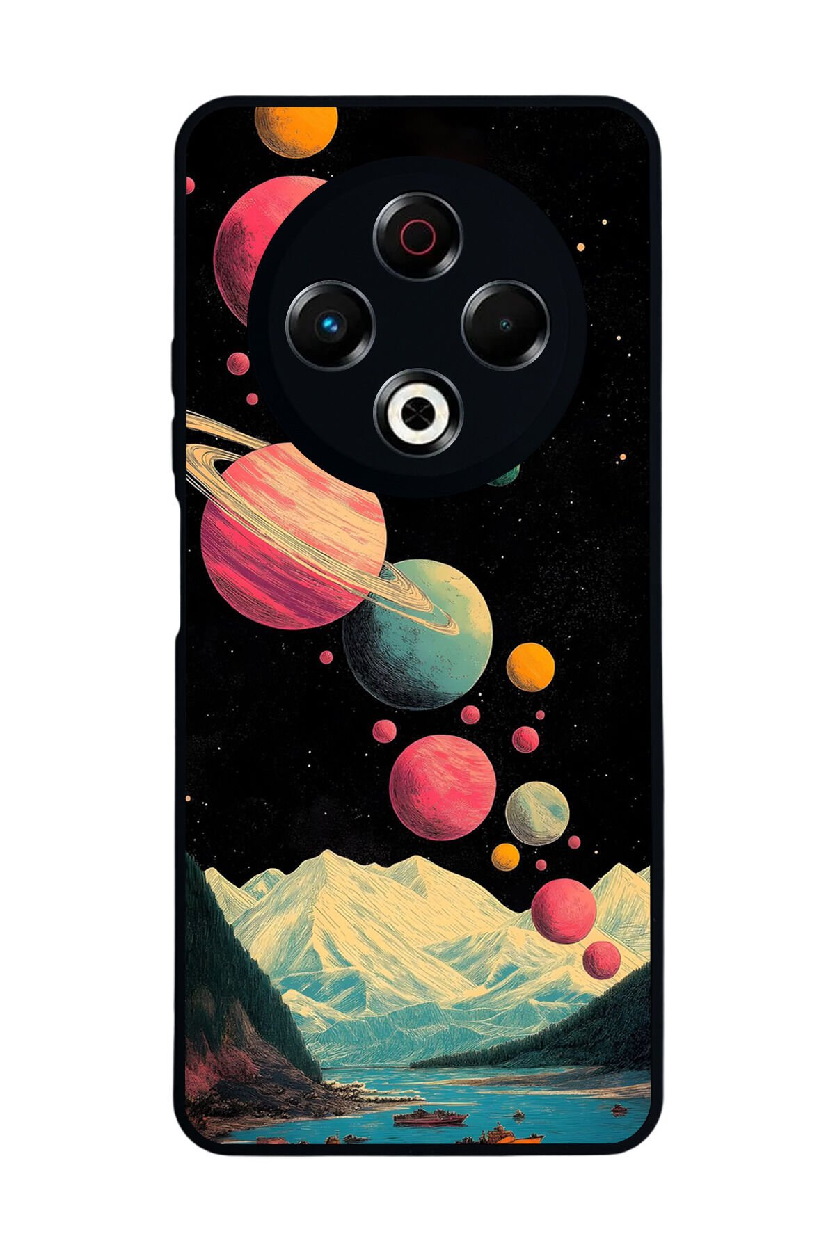 Tecno Spark 30 Uyumlu Uzay Tasarımlı Glossy Premium Kılıf