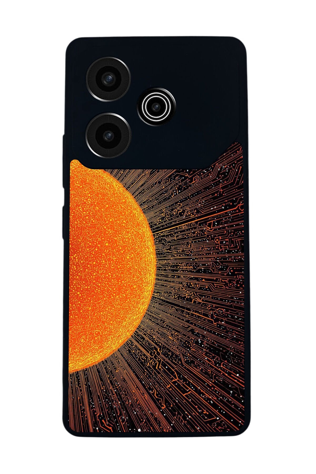 Tecno Pova 6 Uyumlu Güneş Tasarımlı Glossy Premium Kılıf