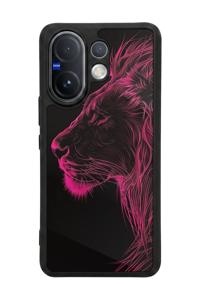 Vivo V60 Uyumlu Aslan Tasarımlı Glossy Premium Kılıf