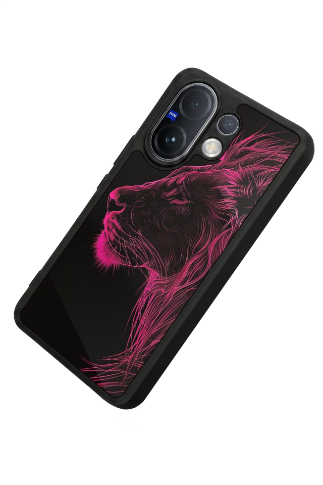 Vivo V60 Uyumlu Aslan Tasarımlı Glossy Premium Kılıf