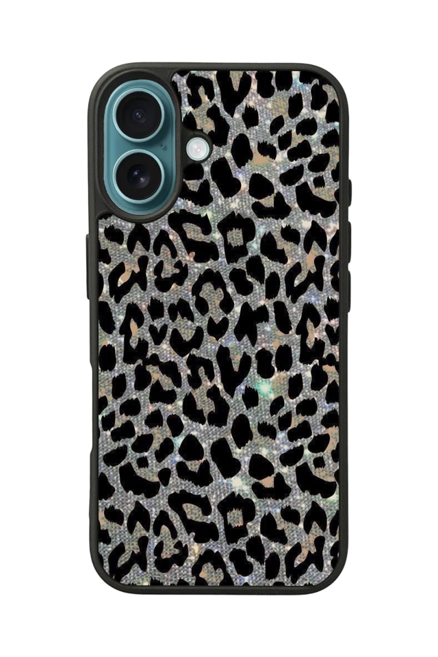 iPhone 16 Plus Uyumlu Hologram Leopar Tasarımlı Glossy Premium Kılıf
