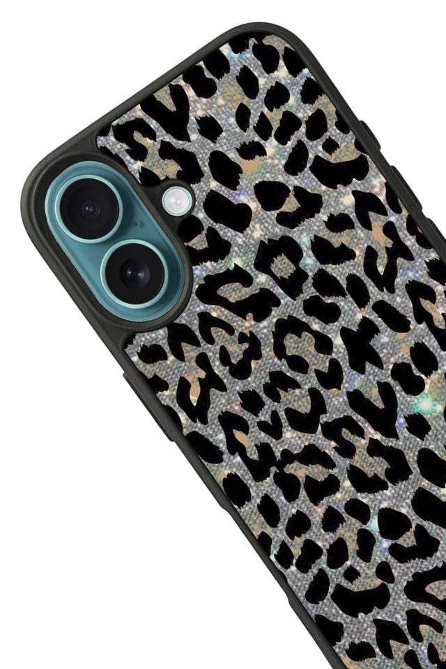 iPhone 16 Plus Uyumlu Hologram Leopar Tasarımlı Glossy Premium Kılıf