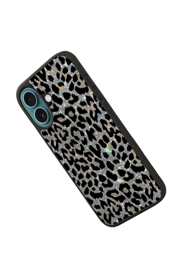 iPhone 16 Plus Uyumlu Hologram Leopar Tasarımlı Glossy Premium Kılıf