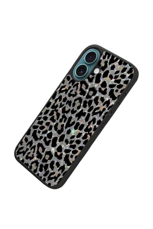 iPhone 16 Plus Uyumlu Hologram Leopar Tasarımlı Glossy Premium Kılıf