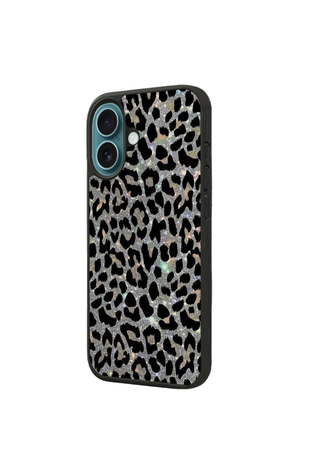 iPhone 16 Plus Uyumlu Hologram Leopar Tasarımlı Glossy Premium Kılıf