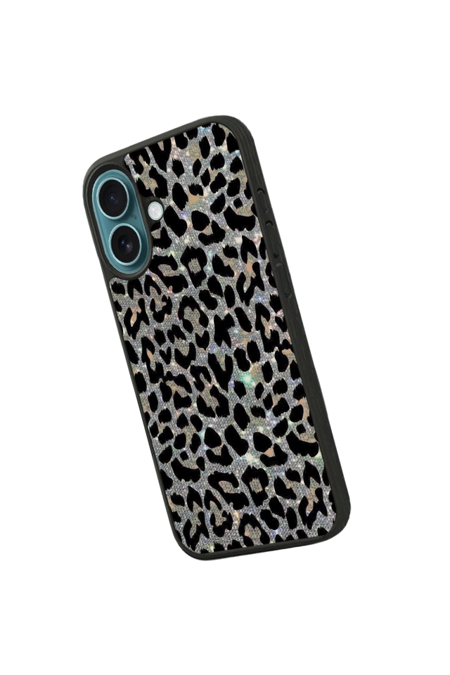 iPhone 16 Plus Uyumlu Hologram Leopar Tasarımlı Glossy Premium Kılıf