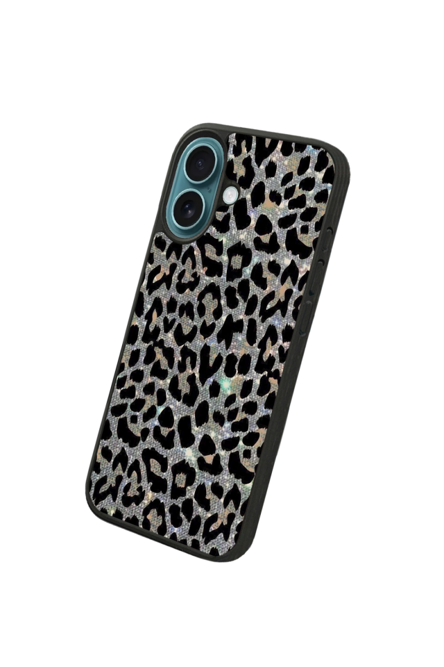 iPhone 16 Plus Uyumlu Hologram Leopar Tasarımlı Glossy Premium Kılıf