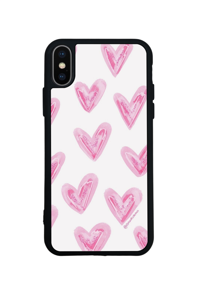 iPhone X/ XS Uyumlu Kalp Love Tasarımlı Glossy Premium Kılıf