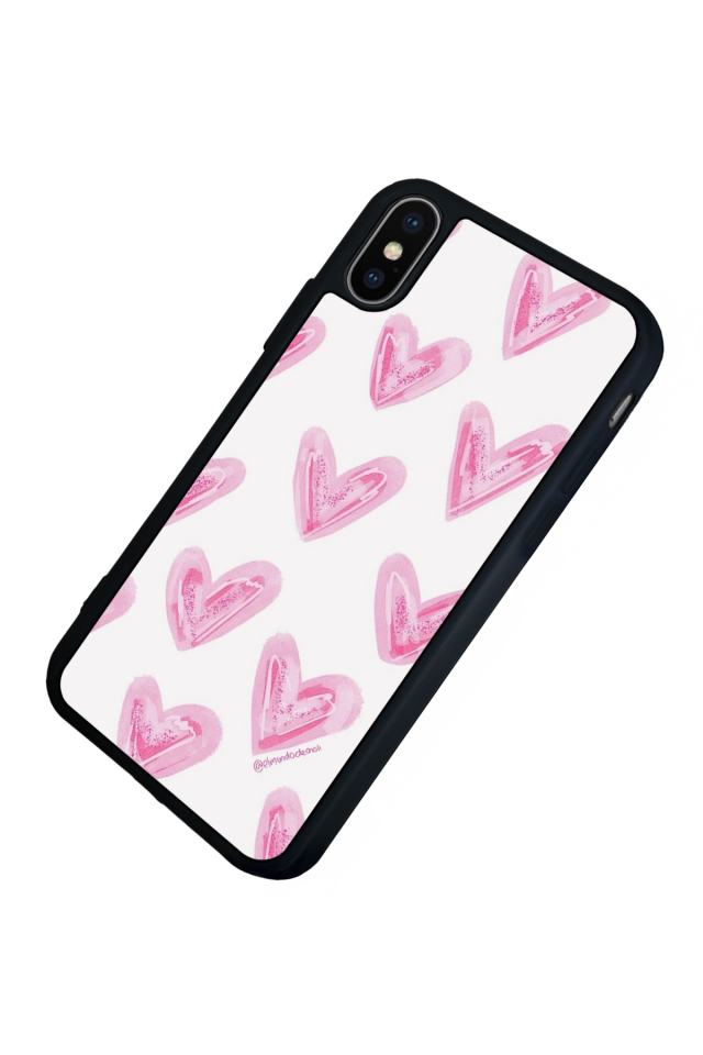 iPhone X/ XS Uyumlu Kalp Love Tasarımlı Glossy Premium Kılıf