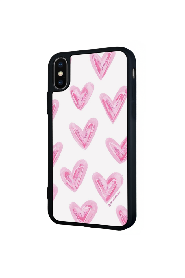 iPhone X/ XS Uyumlu Kalp Love Tasarımlı Glossy Premium Kılıf
