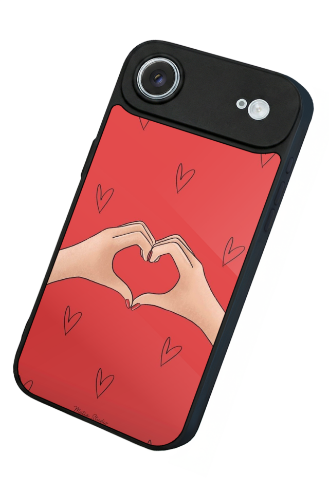 iPhone 17 Air Uyumlu Kalp Love Tasarımlı Glossy Premium Kılıf
