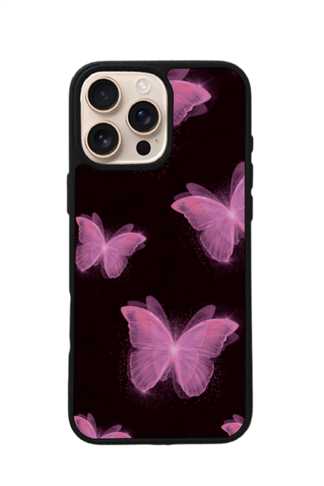 iPhone 15 Pro Uyumlu Kelebek Tasarımlı Glossy Premium Kılıf