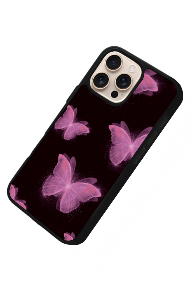iPhone 15 Pro Uyumlu Kelebek Tasarımlı Glossy Premium Kılıf