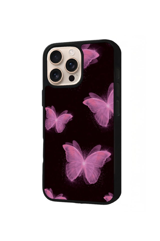 iPhone 15 Pro Uyumlu Kelebek Tasarımlı Glossy Premium Kılıf