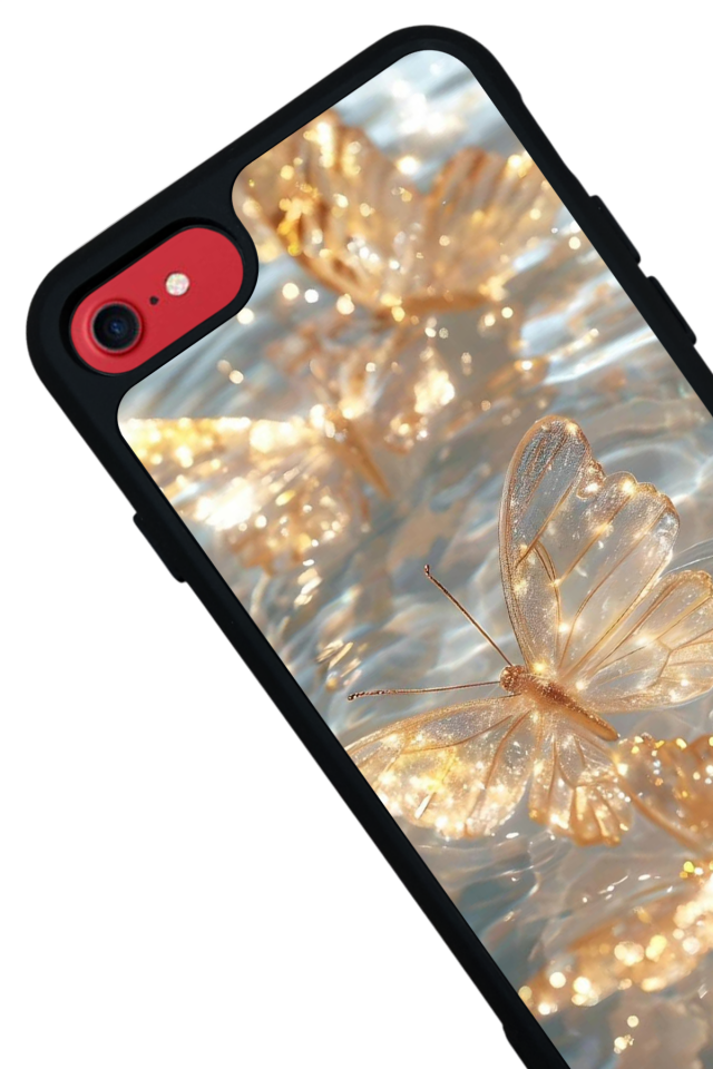 iPhone 8 Uyumlu Kelebek Tasarımlı Glossy Premium Kılıf