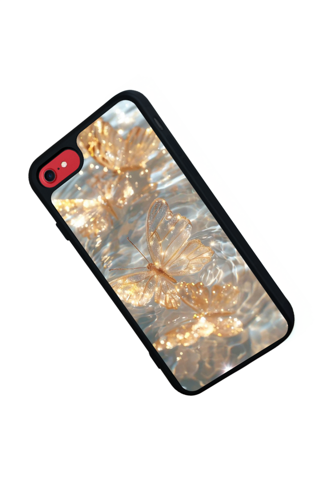 iPhone 8 Uyumlu Kelebek Tasarımlı Glossy Premium Kılıf