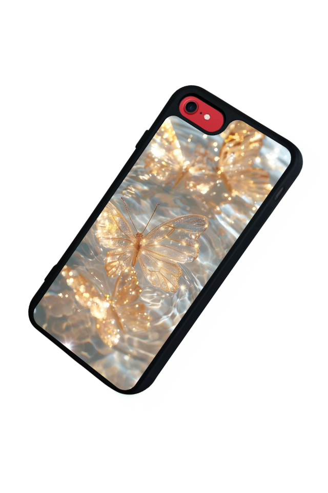 iPhone 8 Uyumlu Kelebek Tasarımlı Glossy Premium Kılıf