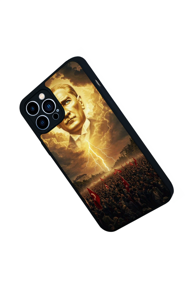iPhone 12 Pro Max Uyumlu Mustafa Kemal Ataturk Tasarımlı Glossy Premium Kılıf