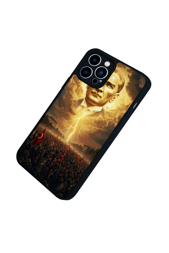 iPhone 12 Pro Max Uyumlu Mustafa Kemal Ataturk Tasarımlı Glossy Premium Kılıf