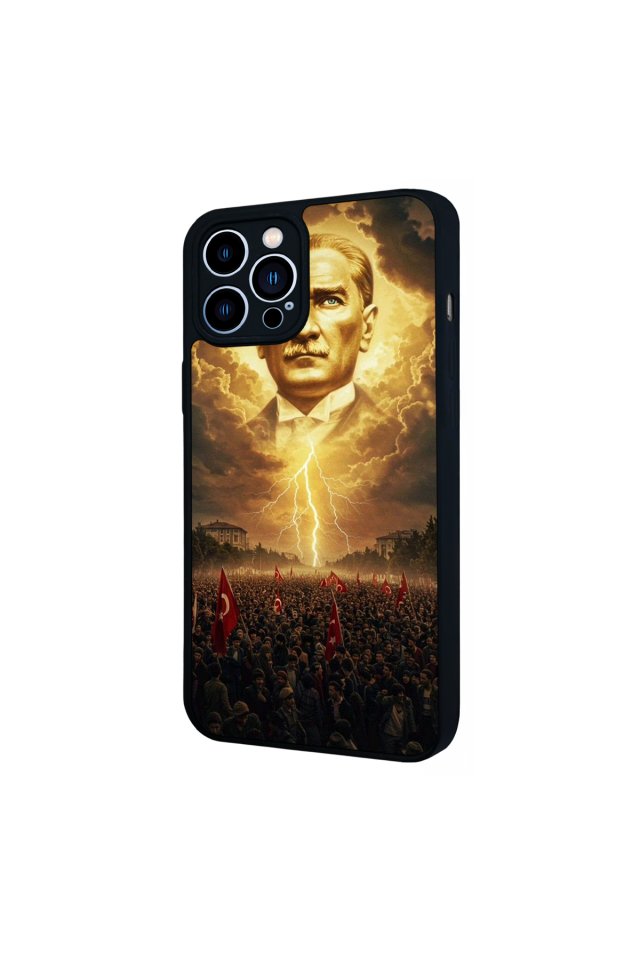 iPhone 12 Pro Max Uyumlu Mustafa Kemal Ataturk Tasarımlı Glossy Premium Kılıf