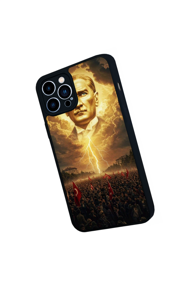 iPhone 12 Pro Max Uyumlu Mustafa Kemal Ataturk Tasarımlı Glossy Premium Kılıf